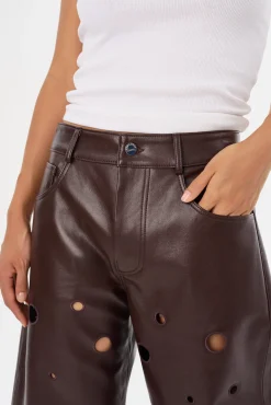 Sale LAMARQUE VENTANA | Recycled Leather Pants Mahogany