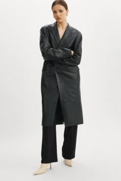 Shop LAMARQUE WILHELMINA | Leather Trench Black