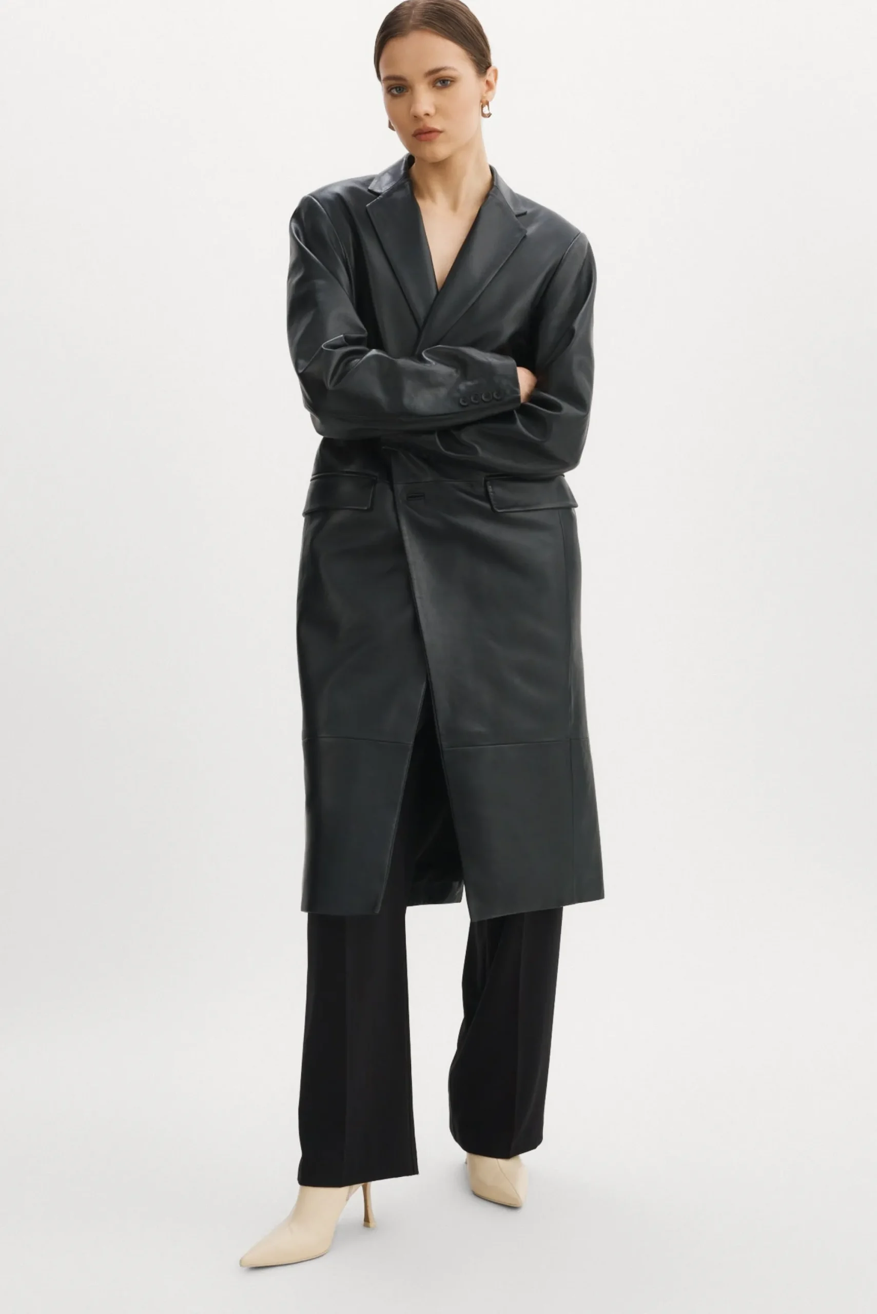 Shop LAMARQUE WILHELMINA | Leather Trench Black