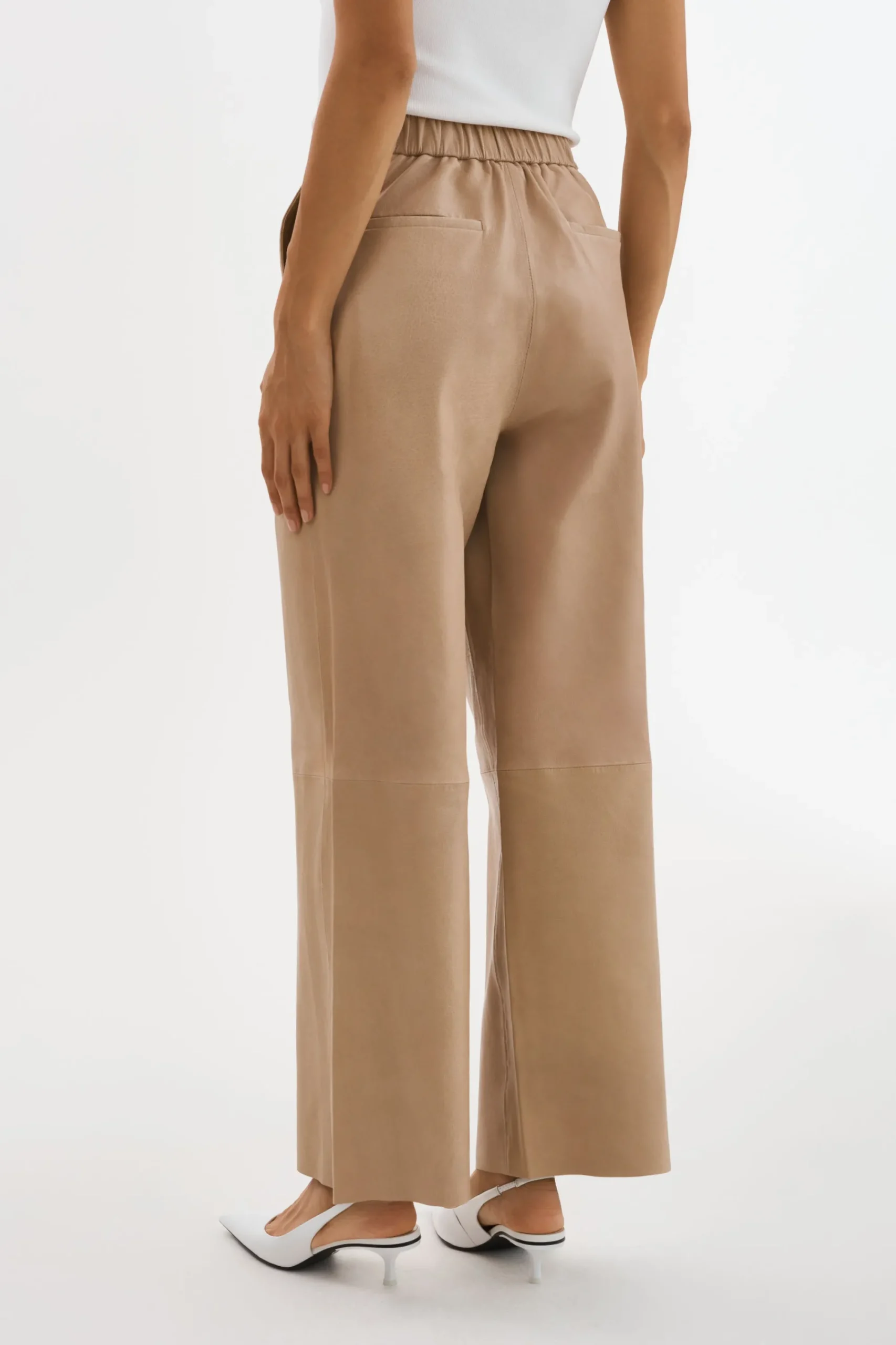 Shop LAMARQUE YAREN | Leather Pants Beige