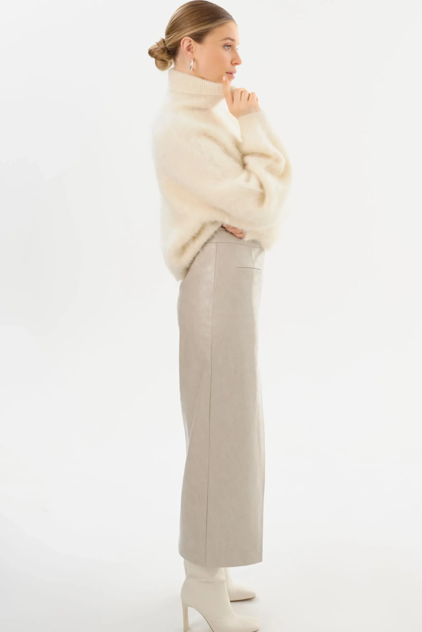 Clearance LAMARQUE YVETTE | Faux Leather Maxi Skirt Clay