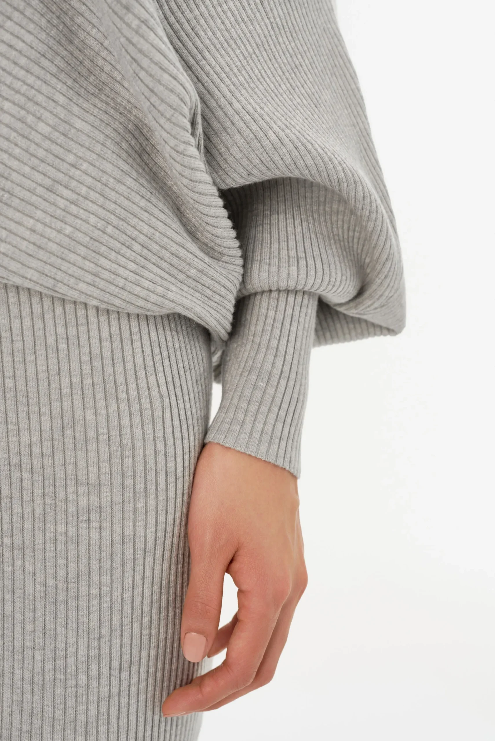 Hot LAMARQUE ZENOBIA | Knit Midi Dress Light Heather Grey
